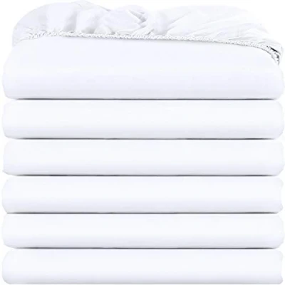 Image de Utopia Bedding Lot de 6 draps Housses pour lit Simple, en Vrac, Microfibre brossée Douce, Poches Profondes, résistants au rétrécissement et à la décoloration, faciles d&#039;entretien (Blanc)