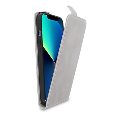 Image de Coque pour Apple iPhone 13 en GRIS ROCHE Housse de protection Étui au design flip similicuir lisse Neuf