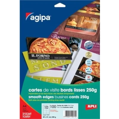 Image de Apli 119471 100 Cartes de Visite First Class, 89 x 51 mm, 250 g, Blanc