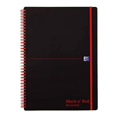 Image de Black n Red Cahier à spirale Polypropylène Papier recyclé A4 (Import Royaume Uni)