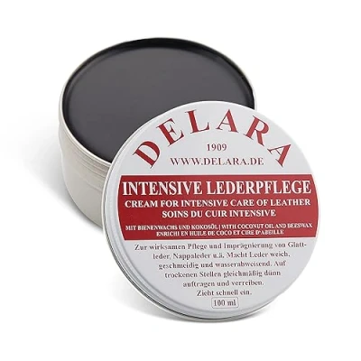 Image de DELARA Entretien intensif du cuir, couleur: Noir, 100 ml Imprègne et protège le cuir très efficacement, nouvelle formule à base d&#039;huile de coco cire d&#039;abeille haute qualité