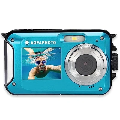 Image de AGFA Photo Realishot WP8000 Appareil Numérique Étanche, 24 MP, Vidéo Full HD, Double écran LCD, Zoom Digital 16x, Stabilisateur Numérique, Batterie Lithium Bleu