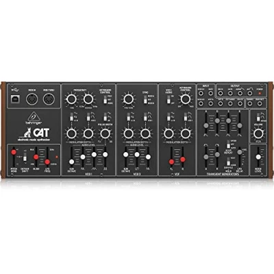 Image de Behringer CAT Synthétiseur Analogique Paraphonique de Légende avec 2 VCO, 4 Formes d’ondes Mixables, Processeur Signal Externe, Poly Chain à 16 Voix et Format Eurorack, Noir