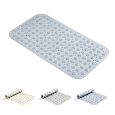Image de Good Nite Long Tapis de Bain antidérapant Extra Large avec ventouses pour Un sûr, Anti moisissure, Lavable en Machine, Dos Caoutchouc épais Doux, 70 x 38 cm, Bleu