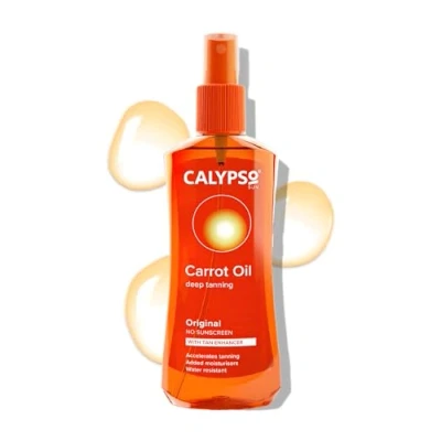 Image de Calypso Huile de carotte originale Naturel Sans SPF Accélère le bronzage autobronzant 200 ml, Tous teint