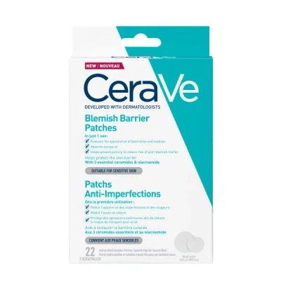 Image de CeraVe Patch Bouton Anti Imperfections Invisibles Résultats En 3H Réduit L&#039;Excès De Sébum Technologie Hydrocolloïde Bord Fin, Meilleure Tenue 2 Tailles (10 &amp; 12mm) Pimple x22