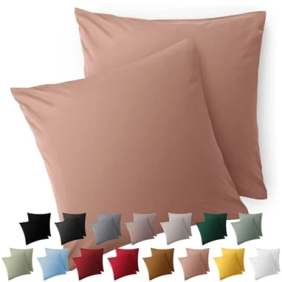 Image de Blumtal Taie Oreiller 40x40 Lot de 2 Housse Coussin Microfibre Taies d&#039;oreillers avec Fermeture enveloppe, certifiée Oeko Tex, Extra Douce et Lavable Rose