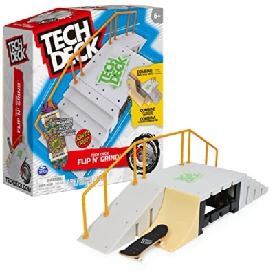 Image de TECH DECK, Flip N&#039; Grind X Connect Park Creator, Ensemble de Rampe Personnalisable et à Construire avec Touche Exclusive, Jouet pour Enfants garçons Filles partir 6 Ans