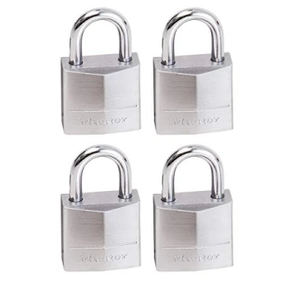 Image de Master Lock 629EURQ Pack de 4 Cadenas Marins avec Clés, Gris, 3,4 x 2 1 cm