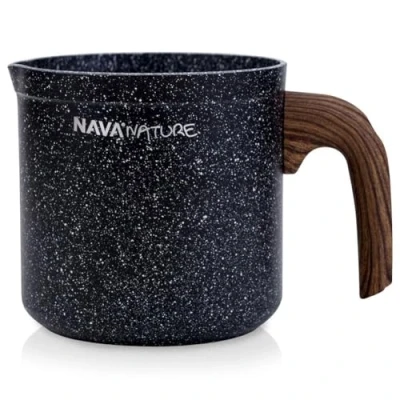 Image de Nava Nature Pot à Lait Pichet À Capacité 1 L Aluminium et Recouvert de 5 Couches Granit Sans Brûler Le Revêtement ne Contient pas PFOA