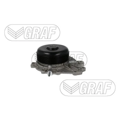 Image de GRAF PA1282 Pompe à eau avec joint d&#039;étanchéite commandé par dépression Tôle d&#039;acier 105,3 pour système dentrainement courroie trapézoïdale nervures