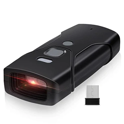 Image de JRHC Mini lecteur de codes barres Bluetooth 2D portable sans fil 3 en 1 et 2,4 G
