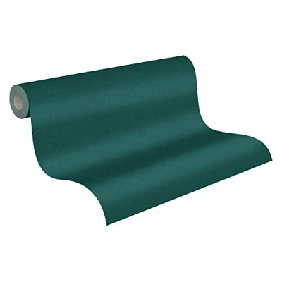 Image de A.S. Création papier peint intissé New Elegance uni 10,05 m x 0,53 vert 375555 37555 5