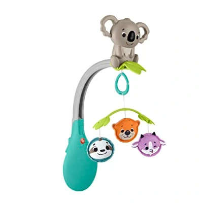 Image de Fisher Price Mobile Animaux 3 en 1 pour berceaux et poussettes avec Jouet transportable Les bébés Dès la Naissance, Enfant, Mois, HGB90