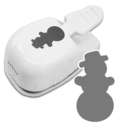 Image de ARTOZ perforatrice en forme de bonhomme neige, 3,1 cm, à motif Noël et l&#039;Avent, pour invitations, cartes menu décoration, convient jusqu&#039;à 220 g/m²