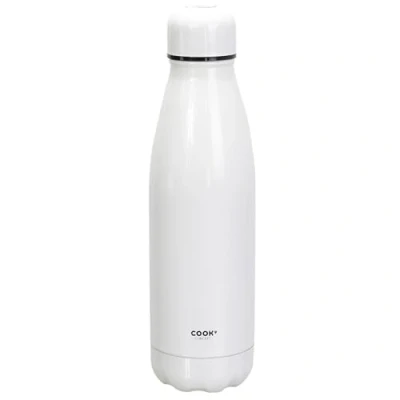 Image de Cook Concept Bouteille de Transport 50 Cl Blanc Inox Chaud/Froid Double Paroi Dimensions : 25.8 X 7 cm Ka4637