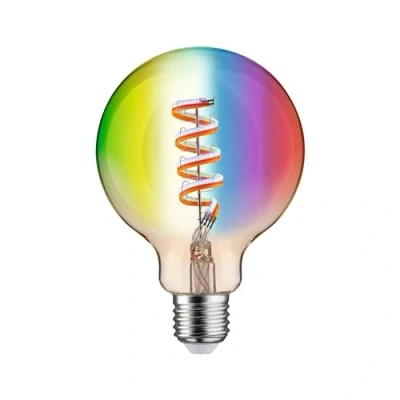 Image de Paulmann 29160 Filament 230V Smart Home Zigbee LED Globe G95 E27 470lm 6,3W RGBW gradable Doré ampoule