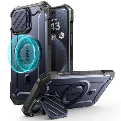 Image de SUPCASE UB Mag XT Coque pour iPhone 15 Pro Max 6,7&quot; (2023) avec Protection d&#039;appareil Photo, Compatible MagSafe, Robuste béquille intégrée (Montagne)