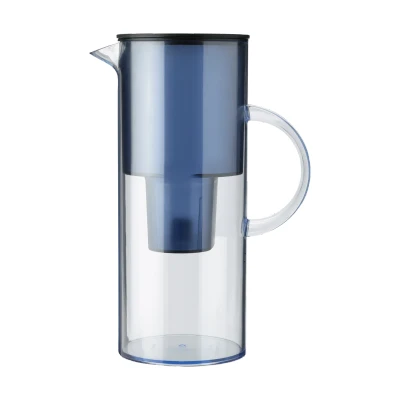 Image de Stelton Filtre à eau EM77 Compatible avec les cartouches filtrantes Brita Pichet d&#039;eau en plastique de style moderne Réduit le chlore, dépôts calcaire 2 l Bleu