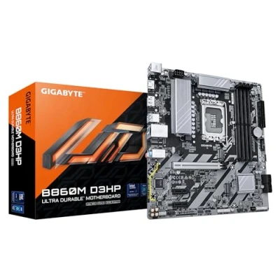 Image de GIGABYTE B860M D3HP Carte mère Processeurs Intel Core Ultra, VRM 4+1+2+1 Phases, jusqu&#039;à 9066MHz DDR5, 2xPCIe 4.0 M.2, LAN GbE, USB 3.2 Gen 1