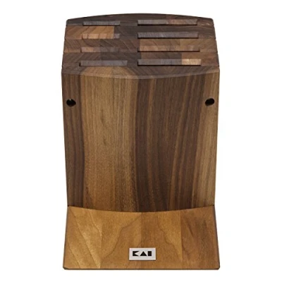 Image de KAI Bloc à Couteaux Traditionnel Shun en Bois de Noyer qualité Premium Peut contenir 8 Couteaux, démontable pour Le Nettoyage Dimensions 31 x 18 34 cm