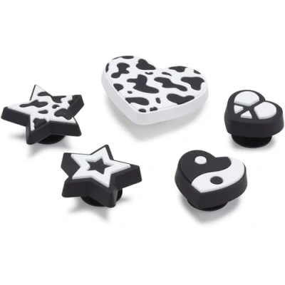 Image de Crocs Shoe Charm 5 Pack Personalize with Jibbitz for Chaussure Unisexe, Mono BnW, Taille Unique