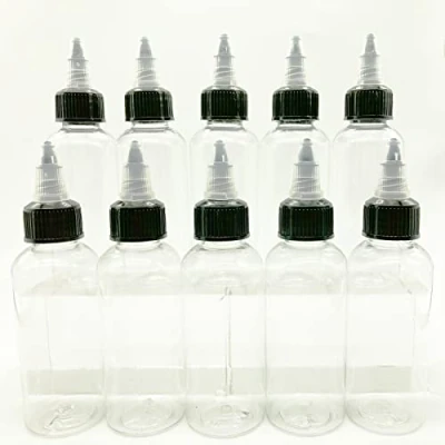 Image de 10PCS 60 ML Flacons de Distribution Plastique Noir Bouteilles Compression en Fiole Squeeze avec Capuchon Twist pour Encres, Huiles, Gels, Colle