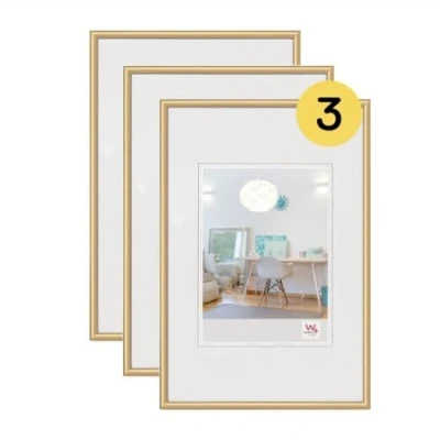 Image de Walther Design Cadre photo Or 10 x 15 cm 3 pack, en plastique New Lifestyle KV015G3