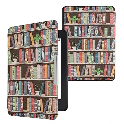 Image de kwmobile Étui Compatible avec Amazon Kindle Paperwhite Coque à Rabat magnétique Tablette eReader Similicuir Bleu Vert Fuchsia