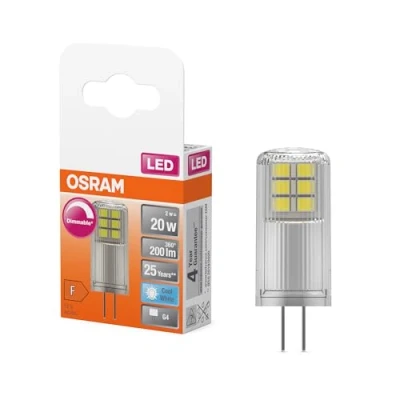 Image de OSRAM SPECIAL Pin CL 20 LED Lampe mit Retrofit Stecksockel G4, dimmbar, Form, 2W, 200lm, 4000K, kaltweißes Licht, gute Rundumlichtausstrahlung, lange Lebensdauer, 6 Pack