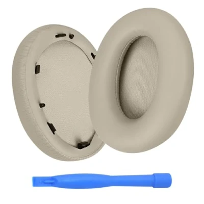 Image de MMOBIEL Remplacement Coussinets d&#039;oreille pour Sony WH 1000XM3 Noise Cancelling Casque Memory Foam et Protein PU Coussinet de Rechange Marron