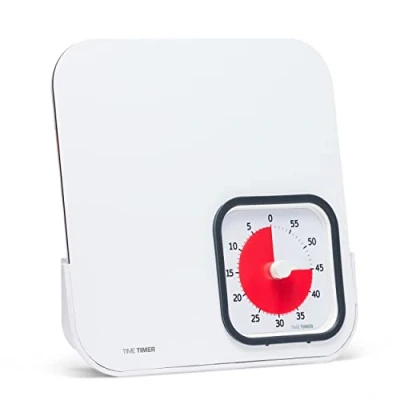 Image de TIME TIMER Mod + Tableau Blanc effaçable à Sec, minuteur de Compte rebours visuel 60 Minutes avec magnétique pour Notes, tâches, rappels Classe et Bureau (Charbon)