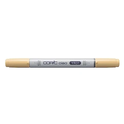 Image de COPIC Ciao YR31, Light Reddish Yellow, Twin Marker avec une pointe de largeur moyenne et « brush ».