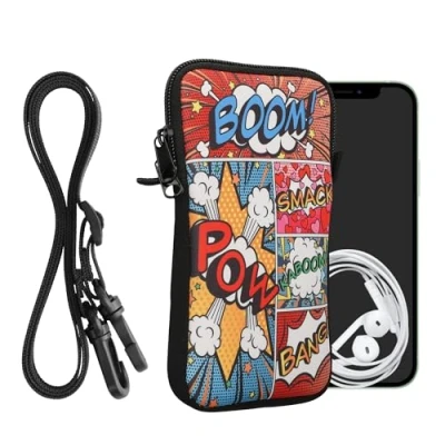 Image de kwmobile Housse de Protection Universelle pour Smartphone XL 6,7/6,8&quot; Pochette téléphone Portable en néoprène avec Collier Ajustable Multicolore