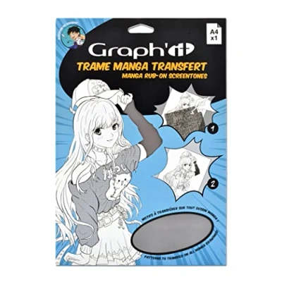 Image de GRAPH’IT Trame à transférer pour le dessin et illustration Manga décalcomanie par transfert sec format A4 motif Ombres Foncées