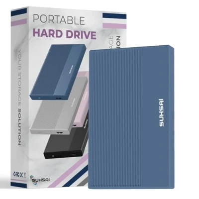 Image de SUHSAI Disque Dur Externe 500 Go HDD de Sauvegarde données Extension mémoire 2,5&quot; Portable USB 3.0 Compatible avec Mac, Ordinateur Bureau, PC, PS4, PS5, Xbox One (Bleu)