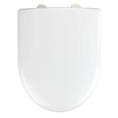 Image de WENKO Abattant WC avec frein de chute Fixation Inox facile Antibactérien Idéal usage fréquent (magasin, cabinet médical…) Anti rayures Duroplast 36,5x45,5 cm Blanc