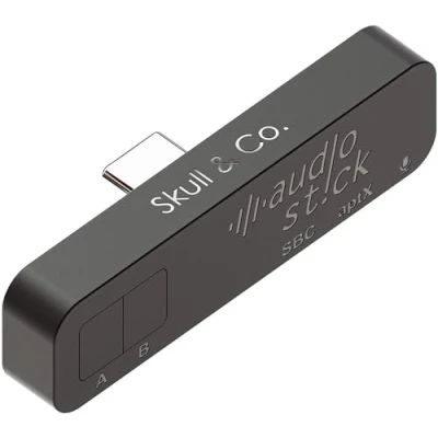 Image de Skull &amp; Co. Adaptateur Émetteur Audio sans Fil AudioStick, Bluetooth 5.0 à Faible Latence pour PS5 / PS4 Nintendo Switch/Lite, Autres Appareils Noir