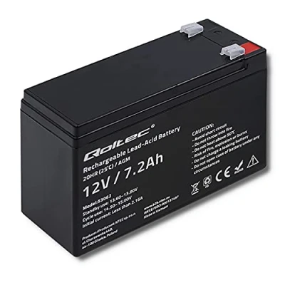Image de Qoltec Batterie AGM 53062 12 V 7,2 Ah Max 108 A