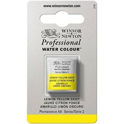 Image de Winsor &amp; Newton Aquarelle Professionnel Peinture Aquarelle, Haute Luminosité, Résistante à la Lumière, Qualité Archive, Demi Godet, Couleur Jaune Citron Foncé