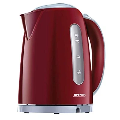 Image de MPM MCZ 85/B2 Bouilloire Électrique, Capacité 1,7L, sans Fil, BPA, Arrêt Automatique, Filtre à Lime 2200W, Rouge
