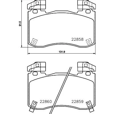 Image de HELLA 8DB 355 039 451 Jeu de plaquettes frein contact signal d&#039;usure inclus avec masses d&#039;équilibrage KIA: Stinger 3/5 portes