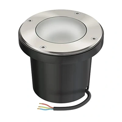 Image de ledscom.de Lampe encastrée dans le sol BOFU pour l&#039;extérieur, IP67, orientable, inox, ronde, 150mm Ø ; incl. GU10 LED 468lm blanc chaud