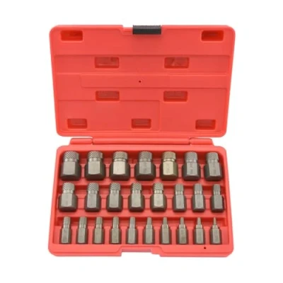 Image de NEIKO 04204A Lot de 25 extracteurs vis et boulons à tête hexagonale multicannelure pour extraction facile cassées, outil fixation dénudé, 1/8&quot; 7/8&quot; par incréments 1/32&quot;, CrMo