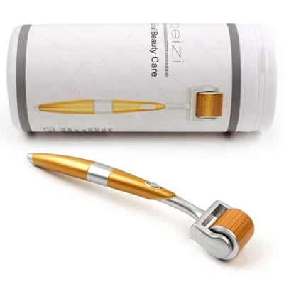 Image de Derma Roller en titane à micro aiguilles pour soins du visage et corps, aide la croissance de barbe des hommes, réduit perte cheveux (2,0 mm)