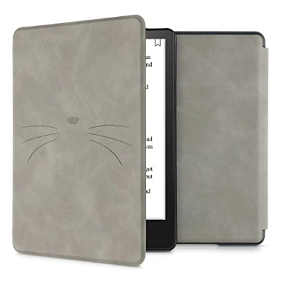 Image de kwmobile Etui Compatible avec Kindle Paperwhite 11e génération Étui à Rabat magnétique Tablette eReader Similicuir pour Gris