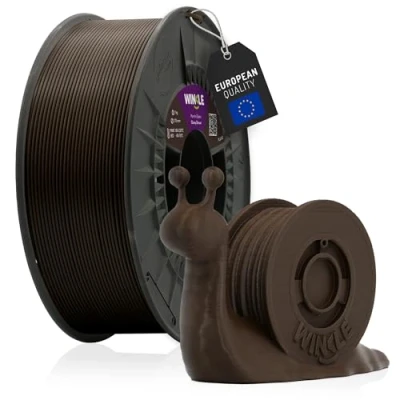 Image de WINKLE Filament PLA HD marron ébène pour imprimante 3D 1,75 mm 300 g Compatible avec toutes les imprimantes Précision dimensionnelle Bobine de