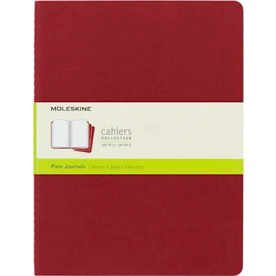 Image de Moleskine Set de 3 cahiers pages blanches Très grand format Couverture souple 19 x 25 cm Rouge