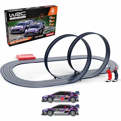 Image de Ninco WRC Hybrid Boost Circuit Slot à l&#039;échelle 1/50 et Voyage de 320 cm Comprend Deux véhicules Ford Puma Hybrides du Championnat Monde 2022, partir 3 Ans (91019)