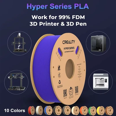 Image de Filament PLA Hyper Creality Blanc 1,75mm 1kg Impression rapide et précise